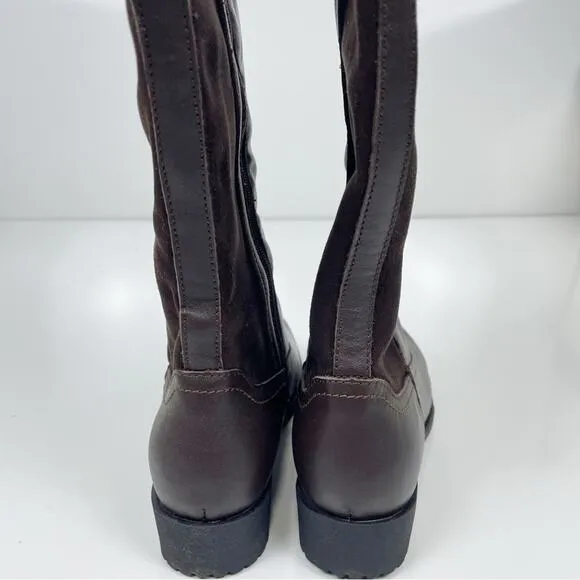 NEW Propet Charlotte Leather Riding Boots Equestrian Stretch Brown 7