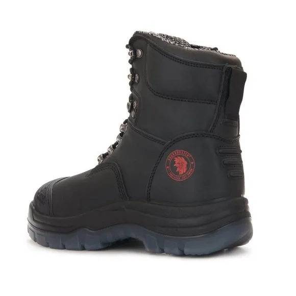 NEW! Rock Rooster - Black 7-inch Zip-Sided Steel Toe Leather Work Boots - Size 5