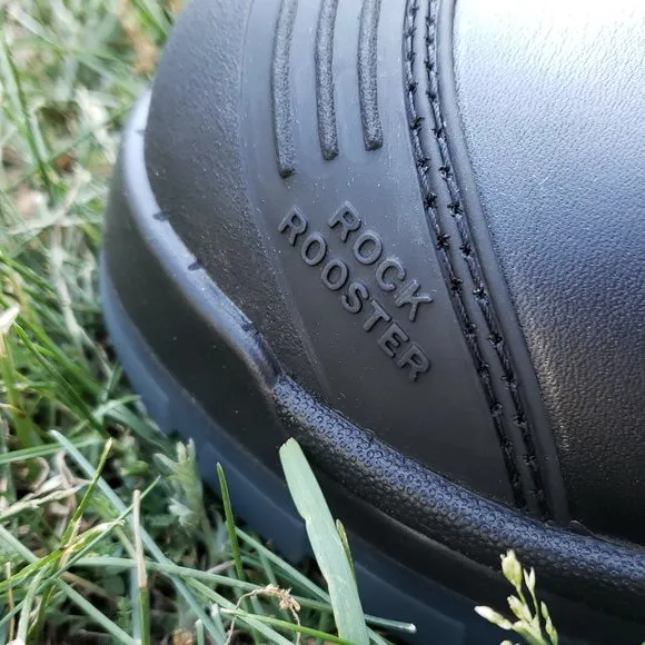 NEW! Rock Rooster - Black 7-inch Zip-Sided Steel Toe Leather Work Boots - Size 5
