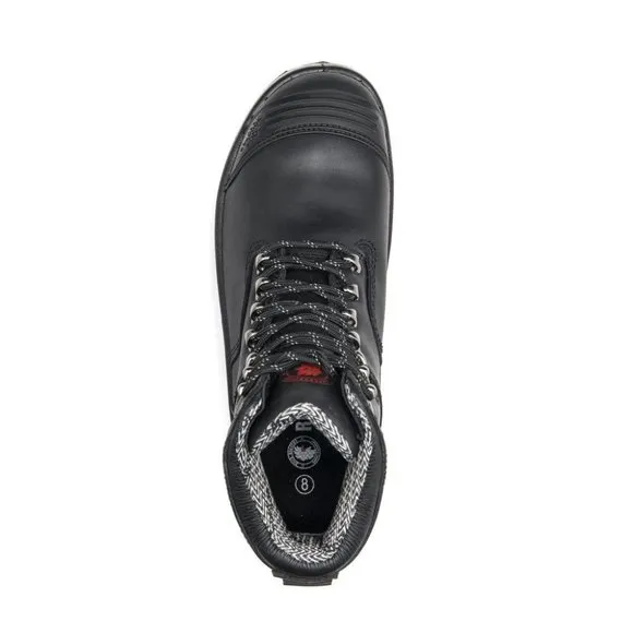 NEW! Rock Rooster - Black 7-inch Zip-Sided Steel Toe Leather Work Boots - Size 5