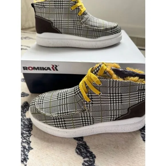 New Romika Josef Seibel EU39 US 8 5-9 Helsinki Boots Comfort Shoes Sherpa Plaid