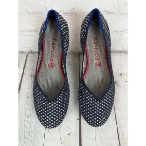 NEW! ROTHY'S blue white polka dot flat ballerina shoes 10.5