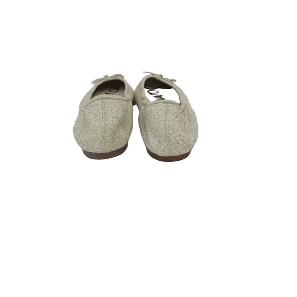 New, Sam Edelman Felicia Cream Flat Ballet Shoes Sand/Summer woven fabric, Sz 8M