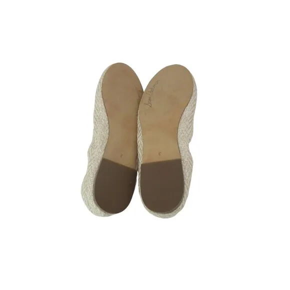 New, Sam Edelman Felicia Cream Flat Ballet Shoes Sand/Summer woven fabric, Sz 8M