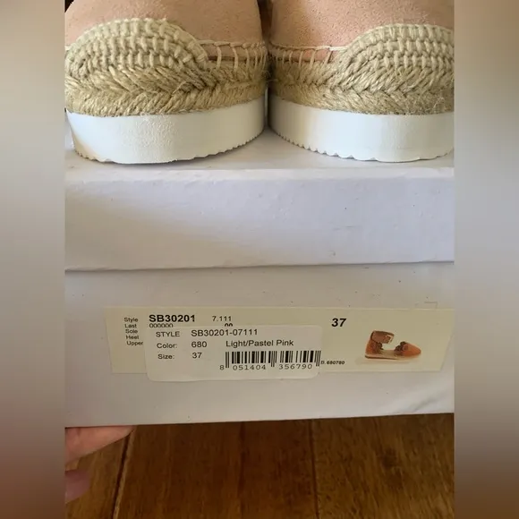 NEW See By Chloe Glyn Espadrille Ankle Sandals Suede Shoes Sz 37 Cipria blush