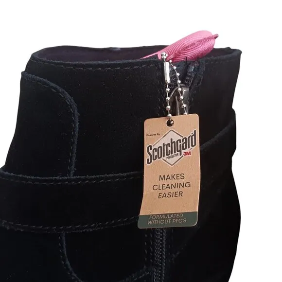 NEW Skechers Women's Texas-Westernville Boot Black Suede Leather Zip Up Size 10