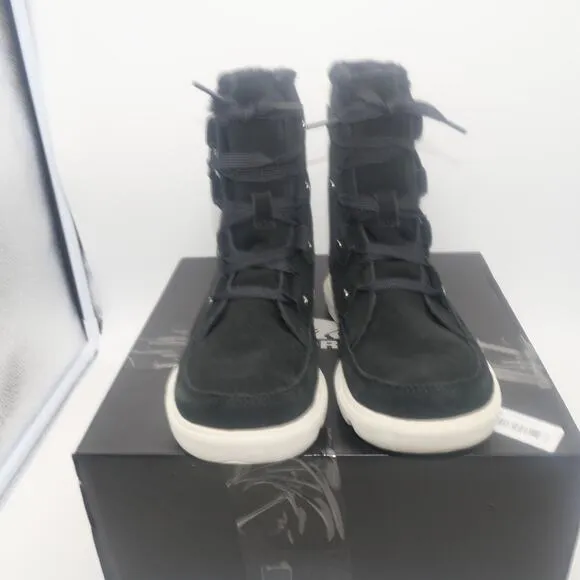 NEW Sorel Explorer II Next Boot  Women's 7.5  BLACK Sea Salt White