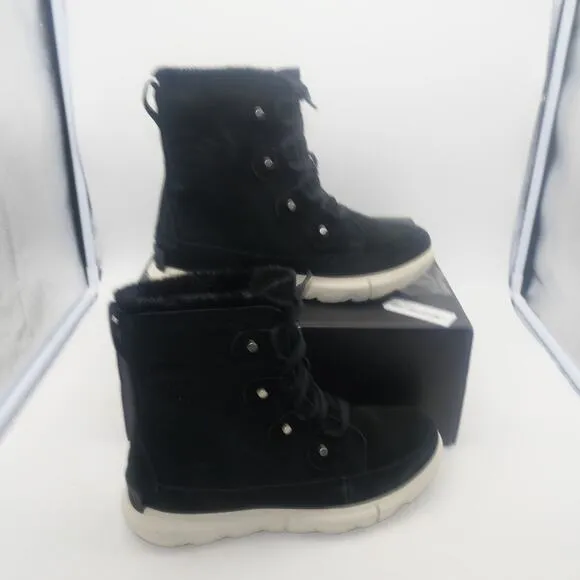 NEW Sorel Explorer II Next Boot  Women's 7.5  BLACK Sea Salt White
