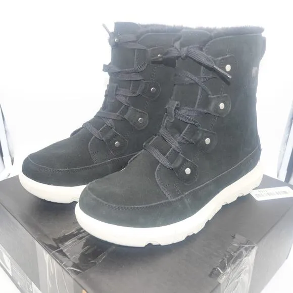 NEW Sorel Explorer II Next Boot  Women's 7.5  BLACK Sea Salt White