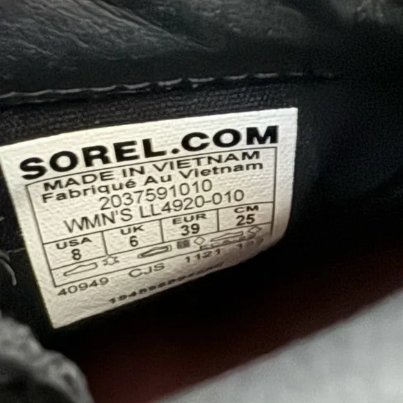 New Sorel Lennox Hiker Boots Women’s Waterproof Black Leather size 8