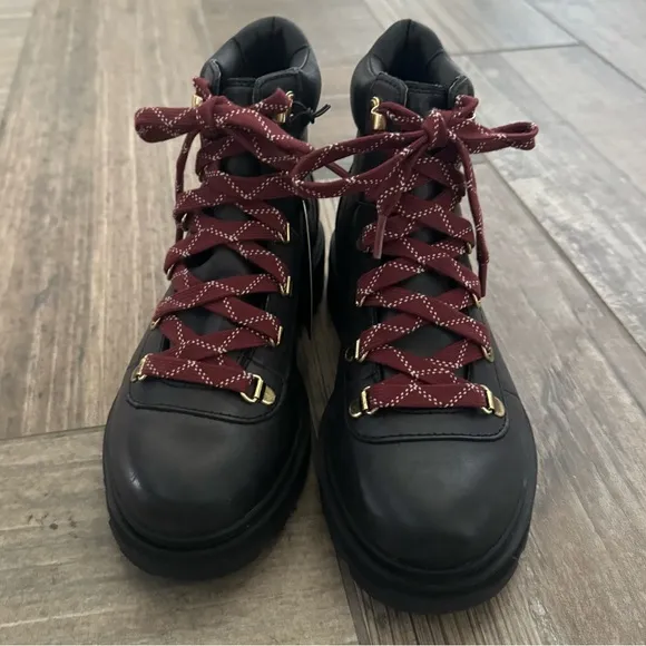 New Sorel Lennox Hiker Boots Women’s Waterproof Black Leather size 8