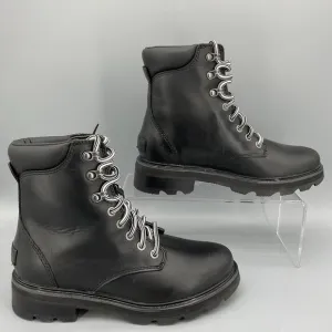 NEW Sorel Women’s Lennox Leather Lace up Boots Black Size 7.5