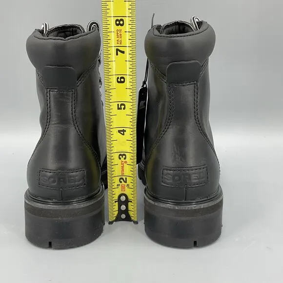 NEW Sorel Women’s Lennox Leather Lace up Boots Black Size 7.5