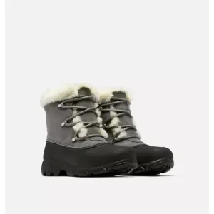 NEW SOREL Women's Snow Angel Quarry Gray Black Insulated WP Snow Boots Size 7