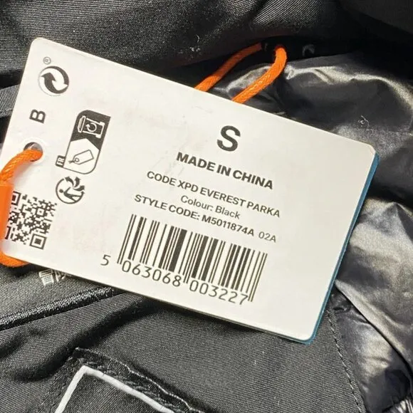 NEW SUPERDRY XPD Everest Parka Black Size S Hooded Insulated Full Zip Coat