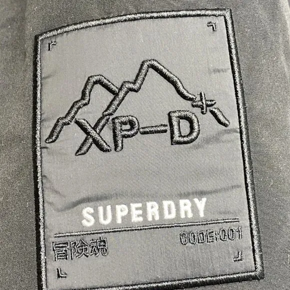 NEW SUPERDRY XPD Everest Parka Black Size S Hooded Insulated Full Zip Coat