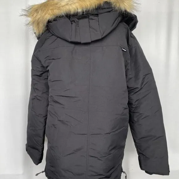 NEW SUPERDRY XPD Everest Parka Black Size S Hooded Insulated Full Zip Coat