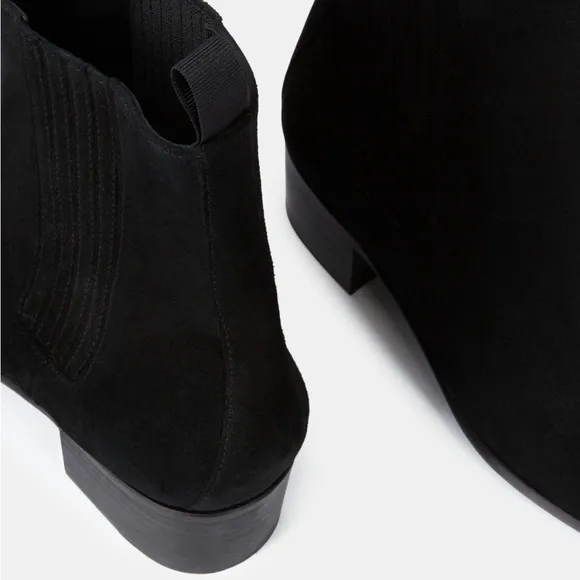 New! The Kooples Black Suede Leather Chelsea Style Ankle Boots