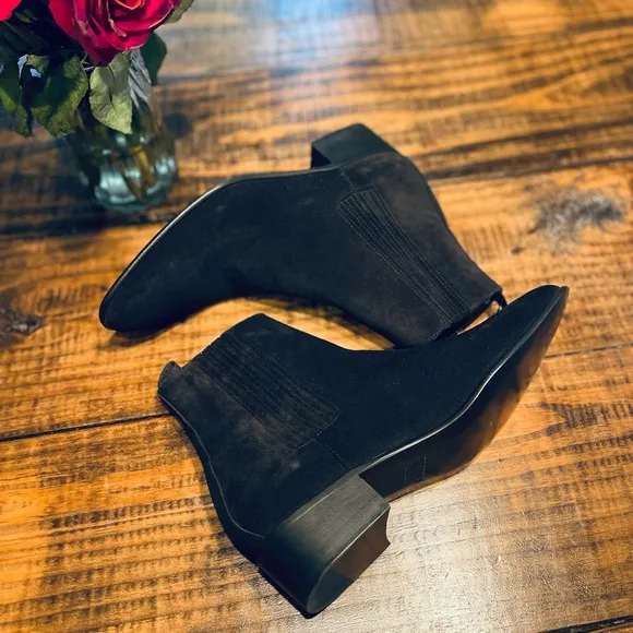 New! The Kooples Black Suede Leather Chelsea Style Ankle Boots