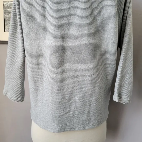 NEW The Reset Ribbed Linen Blend Pullover Sweater Light Gray S/M