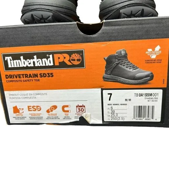 NEW Timberland PRO Men's Drivetrain Mid Composite Toe Work Sneaker 7M