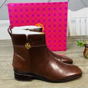 New Tory Burch Women's Brown Everly Leather Ankle Booties Size 11 M