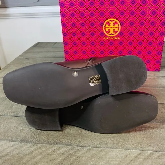 New Tory Burch Women's Brown Everly Leather Ankle Booties Size 11 M