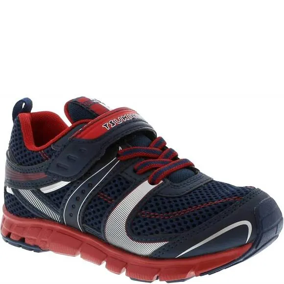 NEW TSUKIHOSHI kids velocity sneaker in navy/red