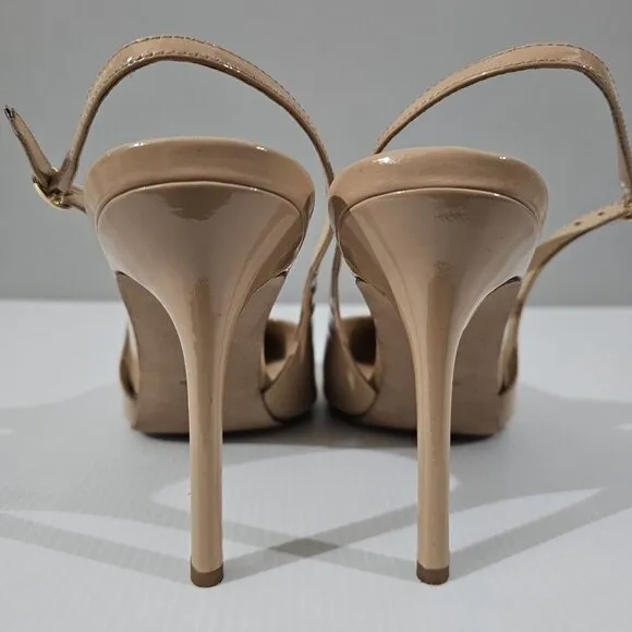NEW Veronica Beard Lisa Slingback Stiletto Heel Tan Patent Leather Size 10