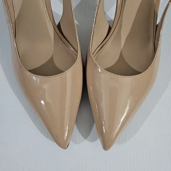 NEW Veronica Beard Lisa Slingback Stiletto Heel Tan Patent Leather Size 10