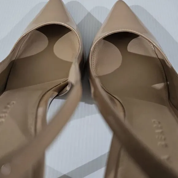 NEW Veronica Beard Lisa Slingback Stiletto Heel Tan Patent Leather Size 10