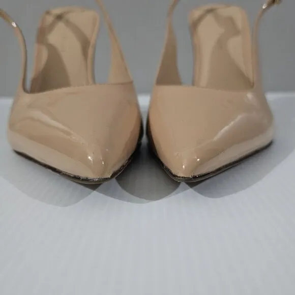 NEW Veronica Beard Lisa Slingback Stiletto Heel Tan Patent Leather Size 10