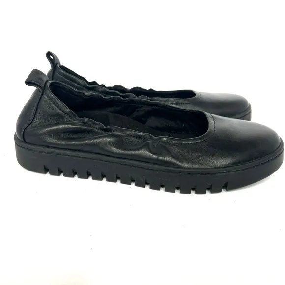 NEW Vionic Uptown Women's Black Leather Ballet Slip-On Shoes Sz 7.5