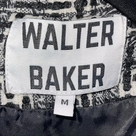 NEW WALTER BAKER Remi Jacket Black White Queen Tweed Moto Jacket Medium