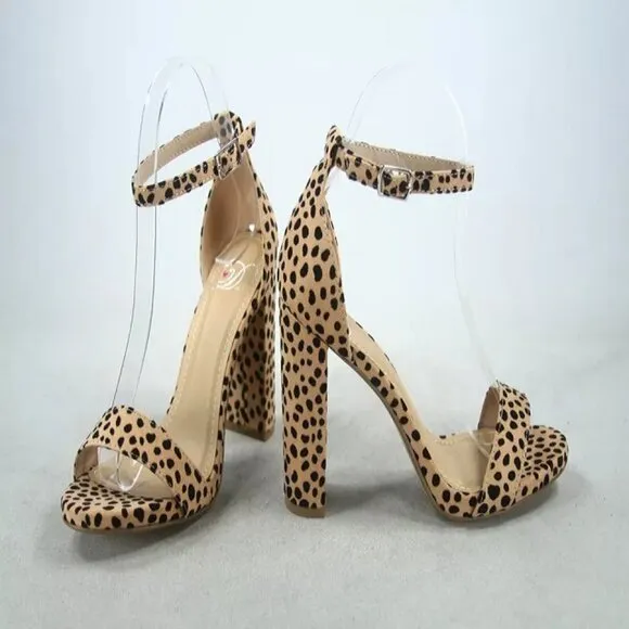 NEW Women's Color Open Toe Ankle Strap Chunky Heel Dress Sandal Shoes