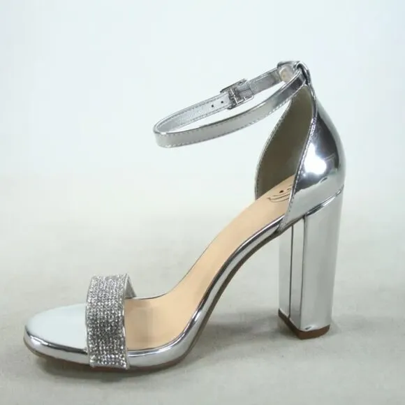 NEW Women's Color Open Toe Ankle Strap Chunky Heel Dress Sandal Shoes