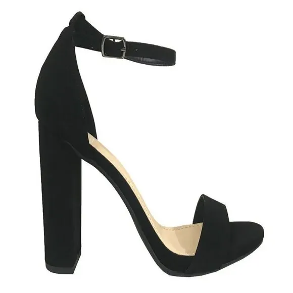 NEW Women's Color Open Toe Ankle Strap Chunky Heel Dress Sandal Shoes