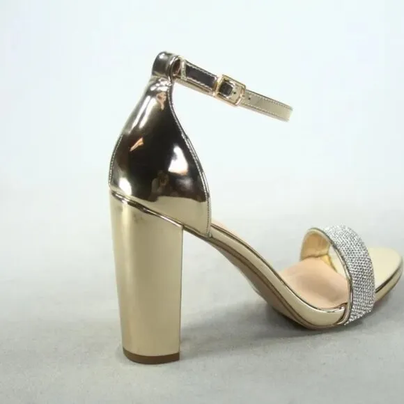 NEW Women's Color Open Toe Ankle Strap Chunky Heel Dress Sandal Shoes