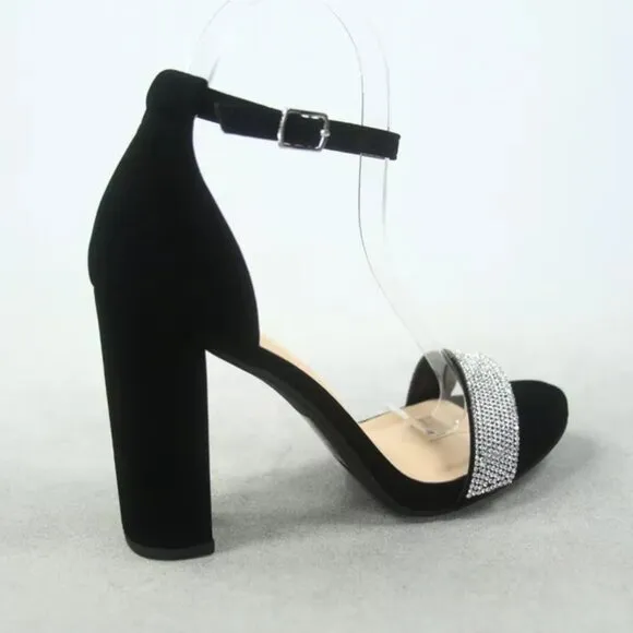 NEW Women's Color Open Toe Ankle Strap Chunky Heel Dress Sandal Shoes