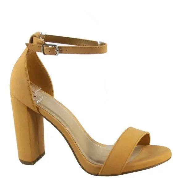 NEW Women's Color Open Toe Ankle Strap Chunky Heel Dress Sandal Shoes