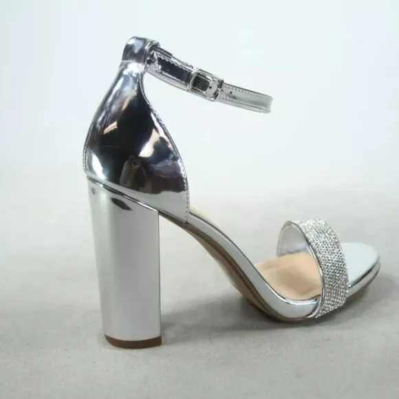 NEW Women's Color Open Toe Ankle Strap Chunky Heel Dress Sandal Shoes