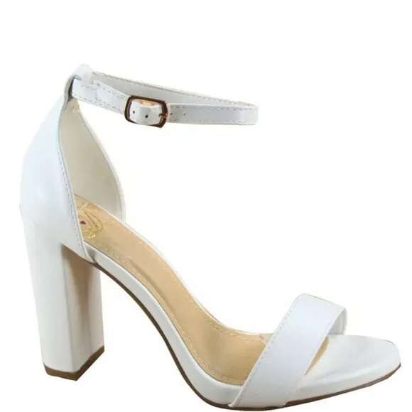 NEW Women's Color Open Toe Ankle Strap Chunky Heel Dress Sandal Shoes