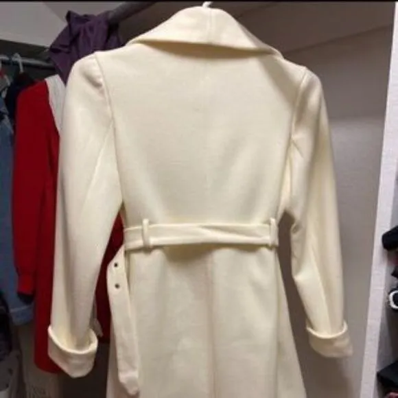 New Woolen Wrap Jacket Collar High Low Coat With Belt Coat