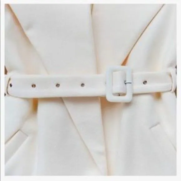 New Woolen Wrap Jacket Collar High Low Coat With Belt Coat