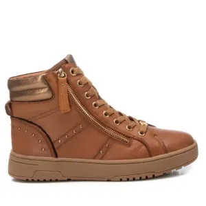 NEW XTI women's leather ankle booties in camel