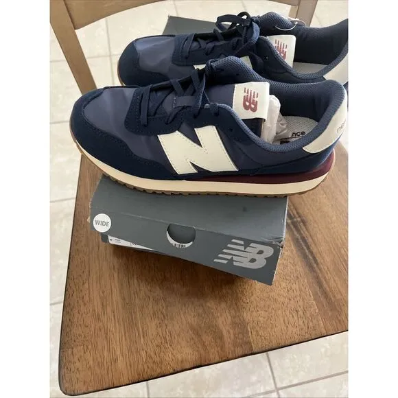 *NEW* Youth New Balance 237 GS WIDE Blue Beige‎ GS237cM Sz7