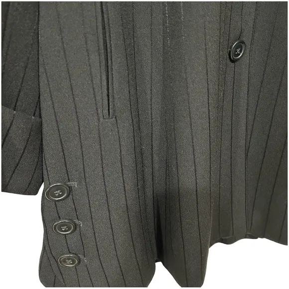 NEW Zelda Alexa Black Pinstripe Longline Car Coat Sz 12 NWT
