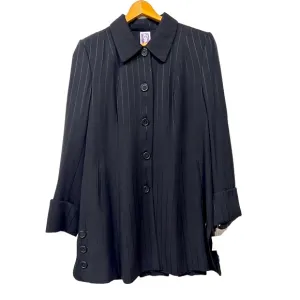 NEW Zelda Alexa Black Pinstripe Longline Car Coat Sz 12 NWT