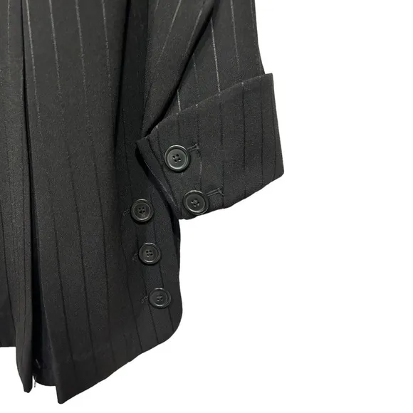 NEW Zelda Alexa Black Pinstripe Longline Car Coat Sz 12 NWT