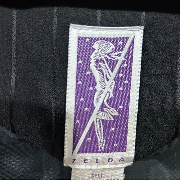 NEW Zelda Alexa Black Pinstripe Longline Car Coat Sz 12 NWT